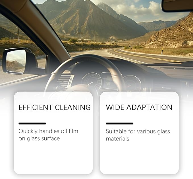 2PC Glass Cleaner,Car Oil Film Cleaner, Q4 Glass Guard,Automotive Oil Film Cleaning Brush for Car Windows,Removes Oil Film & Smudges,Improve Windshield Clarity for Safe Driving