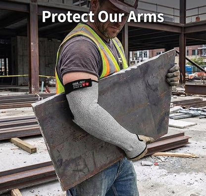 GOL-SIV Cut Resistant Sleeves With Thumb Hole, Arm Protectors For Thin Skin And Bruising, Gardening Sleeves For Women, Men, Elderly (17.7in, Grey)