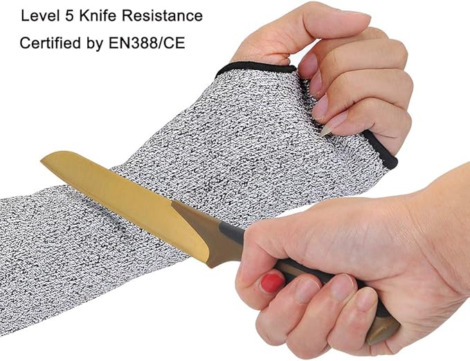 Cut Resistant Sleeves Level 5,18 inch Long Breathable Soft Cut Proof Flexible Arm Protectors for Thin Skin and Bruising,Protective Safety Arm Sleeve with Thumb Hole for Garden fixing Repair Work