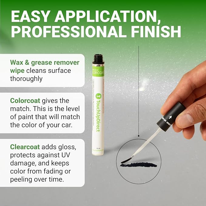 TouchUpDirect Auto Scratch Repair Brush Kit – Toyota 040 Super White Exact Match Auto Paint Kit with Car Color and Clearcoat, for Repainting and Car Paint Touch Up, Scratch Repair Kit