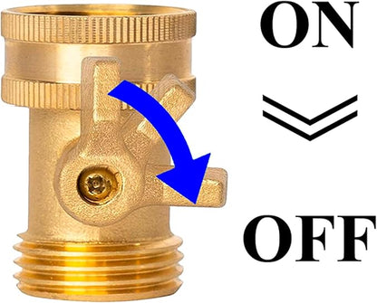 Brass Garden Hose Shut-Off Valve, 2 Pack 3/4 Inch Heavy Duty Solid Brass Garden Hose Shut Off Valve with 4 Extra Rubber Washers