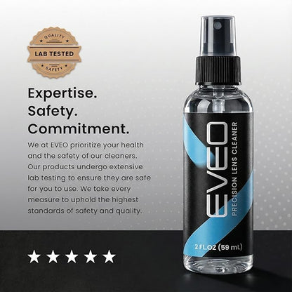 EVEO Eyeglass Cleaner Spray - No Streaks Technology with Microfiber Cleaning Cloth- Glasses Cleaning Kit - Glasses Cleaner Spray with Lens Cleaner Cloth - Screen & Eye Glasses Kit - 3 Pack