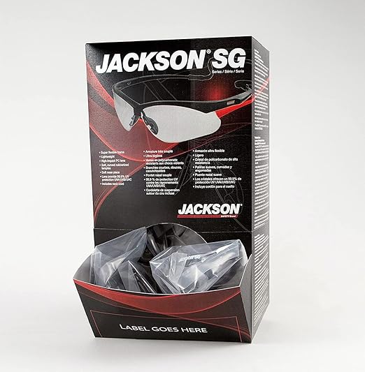 Jackson Safety SG Safety Glasses – Eye Protection for Men and Women – ANSI Z87.1 (Pack of 12)