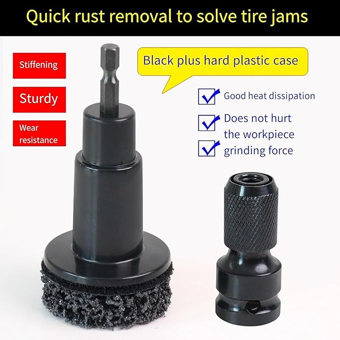 Ljcyrmlsy Professional 5-Head Wheel Hub and Stud Cleaning Kit, Brake Parts Maintenance Tool Set for Cars and Trucks