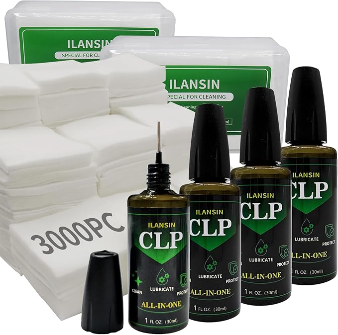ILANSIN 3000/1500PCS Gun Cleaning Patches+CLP Oil,2"x2" Lint Free Gun Cleaning Cloth,Professional Wipes for Shot Pistol/All Caliber of Firearms.Store in Box Can Store Gun Cleaning Kit,Choose Your Set