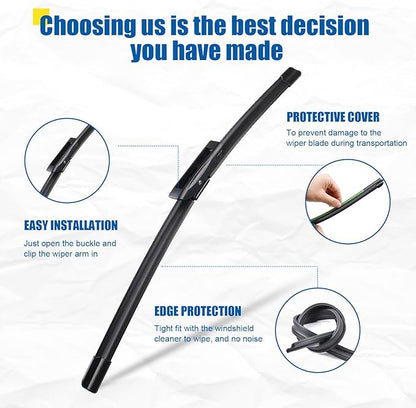 18"+19" Windshield Wipers With 10" Rear Wiper Blade Sets Automotive Replacement for Mini Cooper 2013,Easy For Installation (Pack of 3)