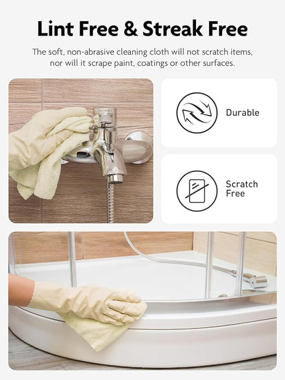 Fantasticlean Microfiber Cleaning Cloth Roll -40 Pack, Tear Away Microfiber Towels, 12" x 12", Reusable, Washable, Scratch Free, Ultra Absorbent Dishcloth for All-Around Cleaning Supplies (Beige)