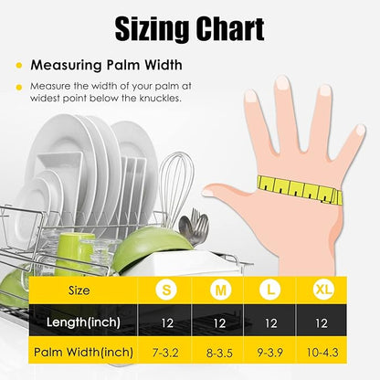 IUCGE Rubber gloves dishwashing 2 or 4 Pairs for Kitchen,Cleaning gloves for household Reuseable.