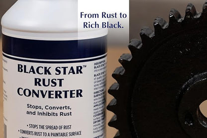 BLACK STAR Rust Converter - Converts Rust on Any Steel Surface (1 Quart)