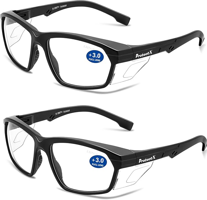 ProtectX Classic Safety Glasses, Anti-Fog Scratch Resistant Lenses, Protective Eyewear for Work, Indoor/Outdoor, ANSI Z87.1