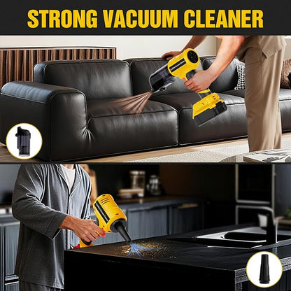 3 in 1 Cordless Handheld Vacuum Compatible with Dewalt 20V Battery, 22000Pa Suction Car Vacuum Portable for Quick Cleanups in Vehicles,Workshops,Homes and Offices(No Battery)