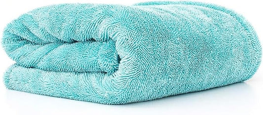 The Rag Company - The Liquid8r - Absorbent 70/30 Blend Microfiber Drying Towel for Cars, Trucks, SUVs, Safe for Detailing + Scratch Free, Twist Loop, 1100gsm, 25in x 36in, Aqua Blue