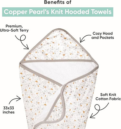 Copper Pearl Hooded Bath Towels Premium Knit/Terry Cloth Baby Towels with Hood, Pockets, and Cool Designs - Great to Gift and Make Bath Time Fun - Baby Bath Towel, Clementine