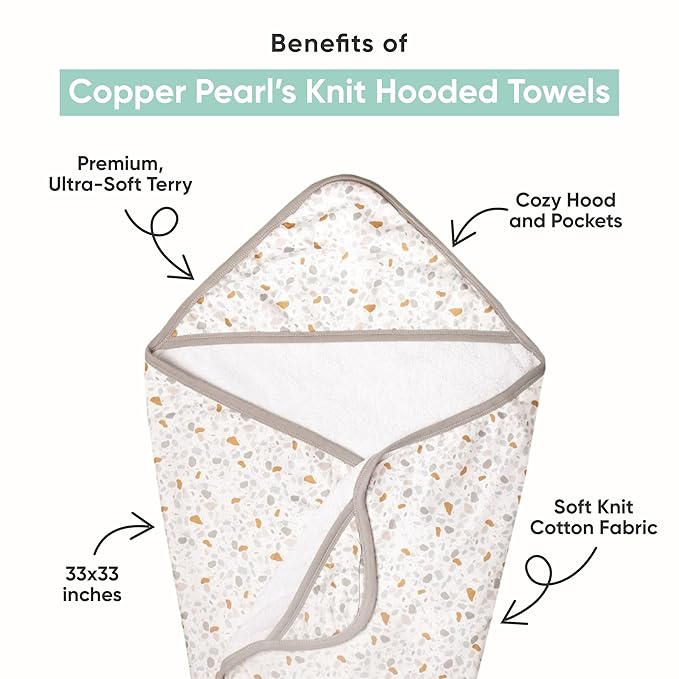 Copper Pearl Hooded Bath Towels Premium Knit/Terry Cloth Baby Towels with Hood, Pockets, and Cool Designs - Great to Gift and Make Bath Time Fun - Baby Bath Towel, Bison
