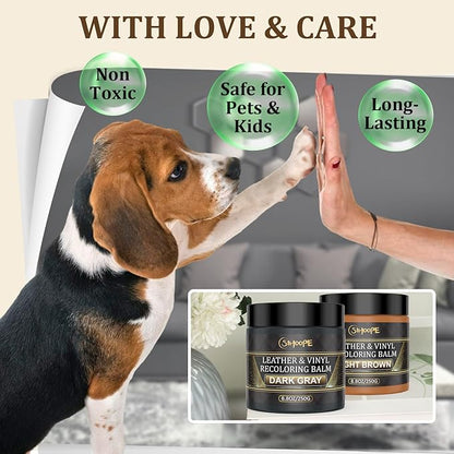 2025 New Advanced Leather Recoloring Balm,White Leather Repair Kit for Furniture,Leather Dye Filler,Couch Paint and Repair,Leather Color Restorer for Couches,Leather Scratch Remover for Car Interior