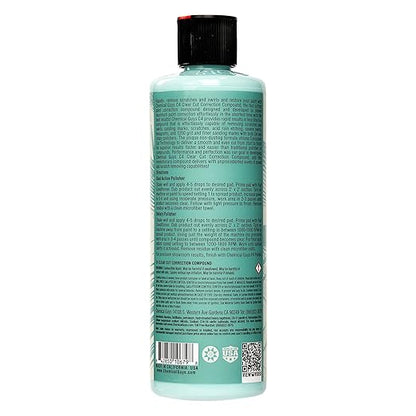 Chemical Guys C4 Clear Cut Correction Compound - Professional Paint Correction Polish for Cars, Trucks, SUVs, and RVs - Swirl, Hologram and Scratch Remover for a Smooth, Glossy Finish, 16 fl oz