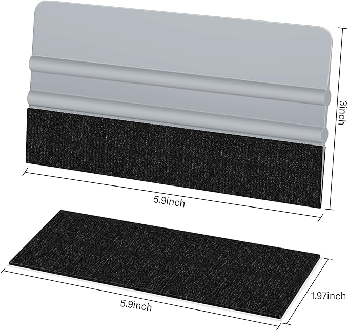 10 Pack Vinyl Wrap Squeegee 6 Inch Felt Edge Window Film Tint Decal Applicator Scraper Wallpaper Smoothing Tool with 10 Pcs Black Felt Fabric
