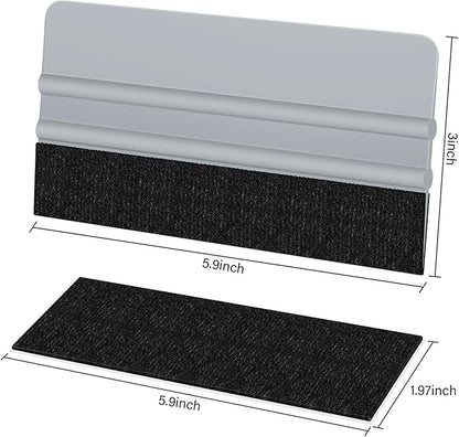 10 Pack Vinyl Wrap Squeegee 6 Inch Felt Edge Window Film Tint Decal Applicator Scraper Wallpaper Smoothing Tool with 10 Pcs Black Felt Fabric