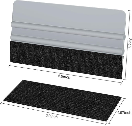 10 Pack Vinyl Wrap Squeegee 6 Inch Felt Edge Window Film Tint Decal Applicator Scraper Wallpaper Smoothing Tool with 10 Pcs Black Felt Fabric