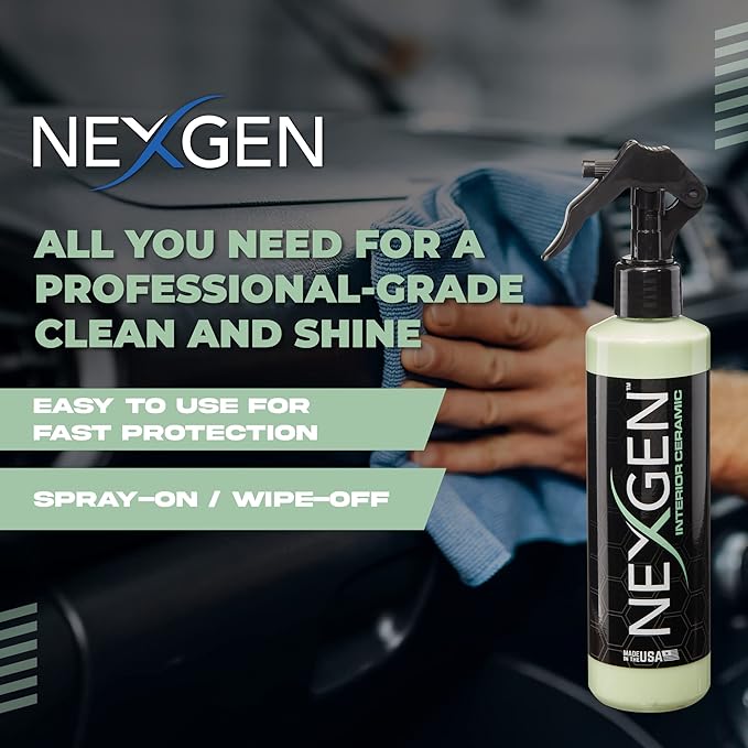 Nexgen Interior Ceramic Spray — Ultimate Interior Protection — Spray-on and Wipe-off Ceramic Coating for Hard Interior Surfaces (16 oz)