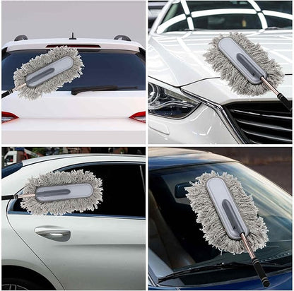 HARFINGTON Car Duster Brush Exterior Scratch Free Car Cleaning Brush High-Density Soft Auto Detailing Tool with Retractable Handle for Car SUV Truck Motorcycle Home Cleaning