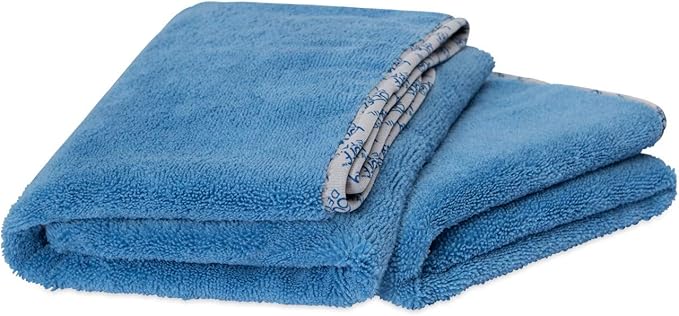 Detail Microfiber Car Towels Bulk (24"x 36") | 400 GSM | 80/20 Blend | Tagless | Soft Satin Piped Edges | All-Purpose Auto Detailing - Wax, Buff, Polish, Wash, Dry | Case of 64 (Blue)