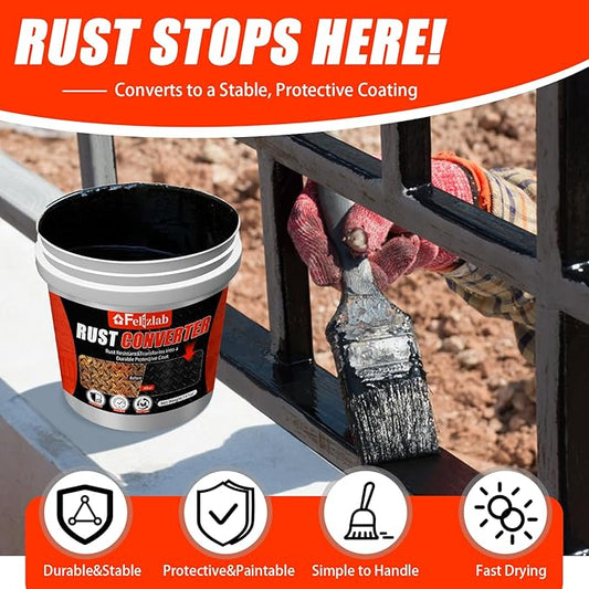 2-in-1 Rust Converter & Metal Primer, 141 Floz Rust Reformer Paint for Metal, Automotive Rust Remover, UV & Heat Resistant Anti-Corrosion Coating, Industrial-Grade Water-Based Rust Inhibitor