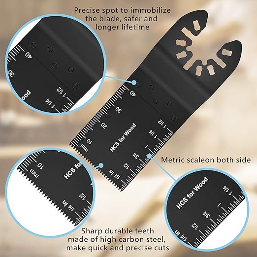 OTUCO 154 Pack Oscillating Saw Blades, Wood Metal Cutting Multitool Bi-Metal Blades Quick Release Tool Blades Kits Fit for Dewalt, Makita, Ryobi, Rockwell with Sanding Paper