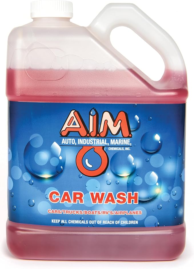 AIM Chemicals Car Wash - High Foam Formula Car Shampoo, Professional Car Wash Shampoo Compatible with Ceramic Coatings - Ideal for Foam Guns - Streak-Free Finish for Detailing - 1 Gal