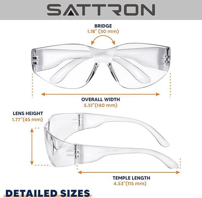 100 Pack of Clear Safety Glasses, Scratch & Impact Resistant ANSI Z87.1 Protective Eyewear, Ploycarbonate Lenses or Women Men Safety Sunglasses for Construction, Outdoor Work & Shooting Ideal for Lab