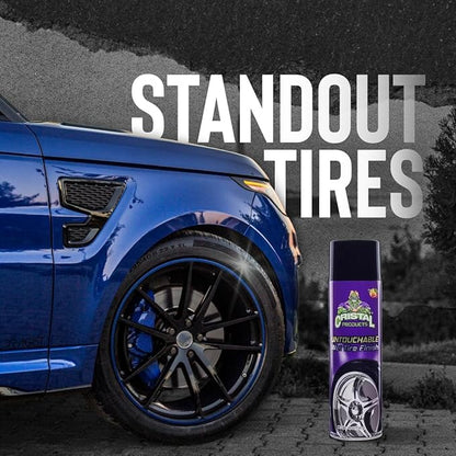 Cristal Products Untouchable Tire Shine Spray – Long-Lasting Wet Tire Finish for Deep Gloss & Protection – Waterproof Tire Shine, Easy Application, Premium Tire Cleaner Shine 8oz (6PK)