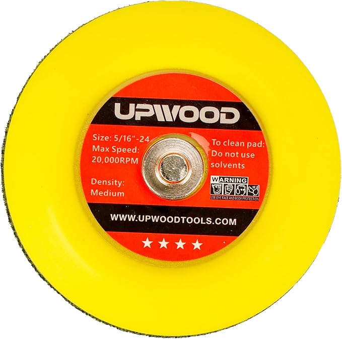 UPWOOD 8 pcs 3 inch 5/16"-24 Thread Hook and Loop Backing Pad for Mini Air Sander Polisher