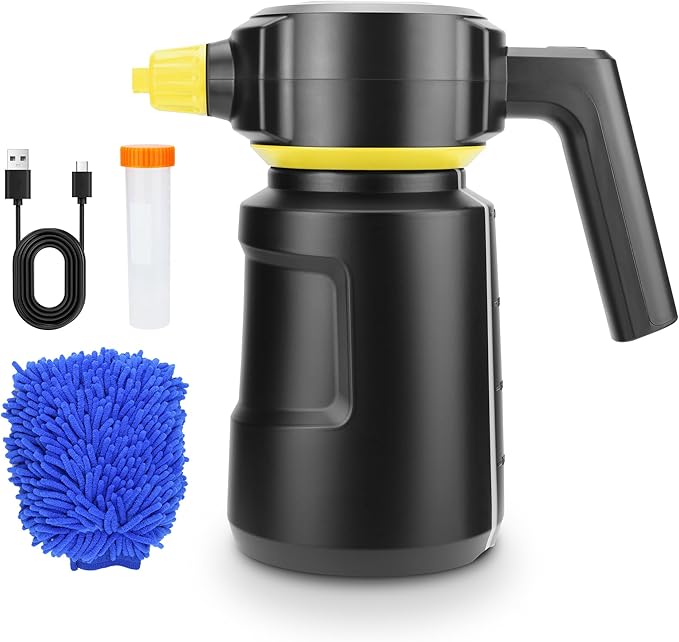 Electric Car Foam Sprayer 2L Cordless Foam Cannon Battery Powered Foam Gun Car Wash Sprayer 4500Mah USB C Rechargeable