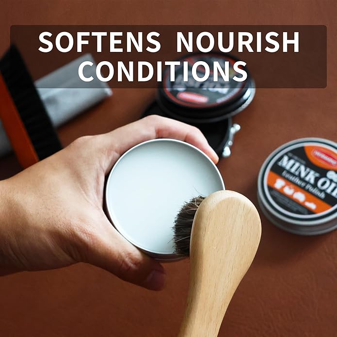 WERNMIND Mink Oil White Saddle Soap Leather Cleaning Boots Shoe Cleaner Leather Conditioner Boot Cace Kit