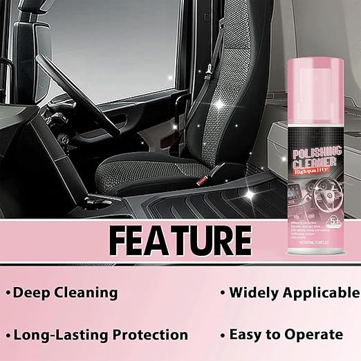 Polishing Cleaner Car Interior, Interior All Purpose Car Cleaner for Rubber, Leather, Vehicle Interior Polish