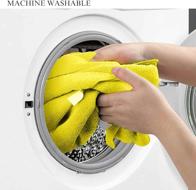 Ultra High Pile Premium Microfiber Towels 72 Pack – Super Soft, Lint-Free, Streak-Free, Scratch-Free Cleaning Cloths – Car, Home, Kitchen, Detailing, 16x16 Inch (Yellow)