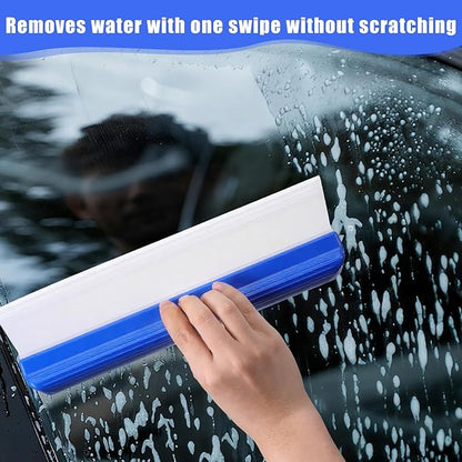 SHENLIU 4 Pack Silicone Car Squeegee 12 inch Flexible Car Water Scraper Tool Silicone Window Squeegee Auto Water Blade Cleaning for Windshield, Glass, Window, Mirror, Shower Doors, Washing & Wiping