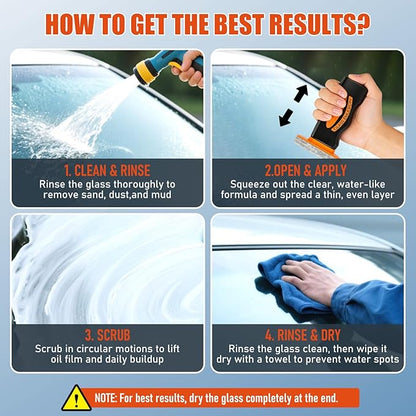 elesysy Car Glass Guard,Car Oil Film Cleaner,Glass Guard Windshield Cleaner &Oil Film Remover For Cars Window, Glas s Emulsion Coating, Crystal Clear View