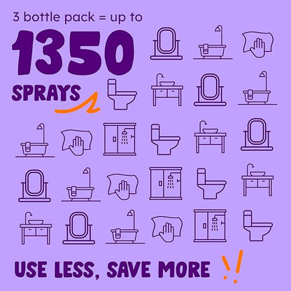 Originally Yellow Lavender Bathroom Cleaner Spray | Powered by Natural Vinegar & Infused with Lemon | Multipurpose Kitchen Cleaner Works on Tile, Wood, Granite, & Marble 3 Pack