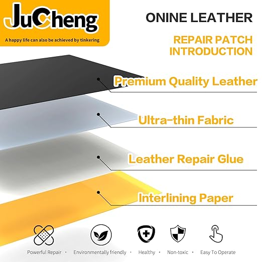 JuCheng Leather Repair Kit -Leather Repair Patch Self-Adhesive Waterproof Patch & Glue for Furniture, Car Seats, Sofa, Couch, Vinyl - Instant Fix for Tears & Scratches (Dark Brown, 3.5X79 inch)