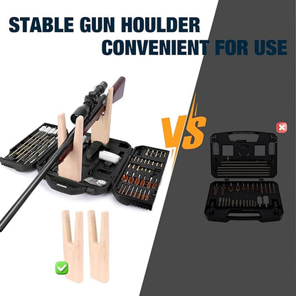 Universal Gun Cleaning Kit for All Caliber Compatible with Pistol Rifle Handgun Shotgun Hunting with Brass Rods and Cleaning Stand