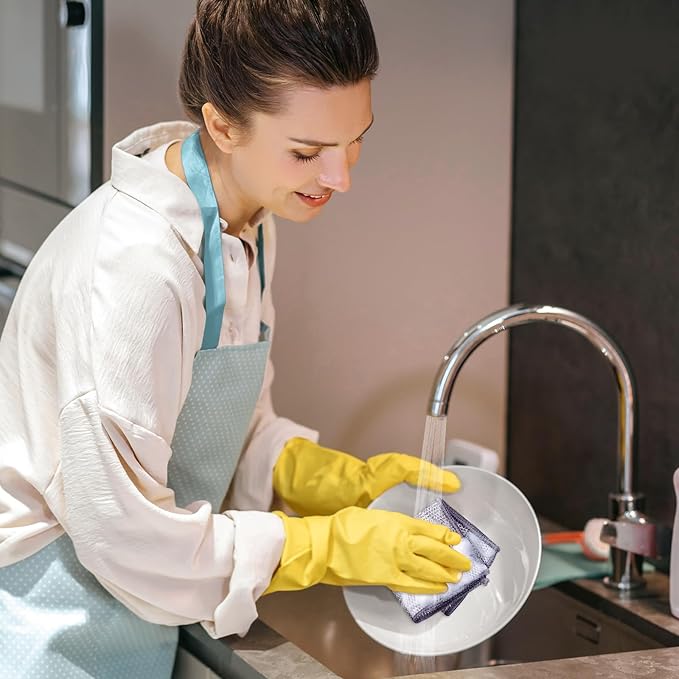 BTIFU 10Pcs Multipurpose Wire Dishwashing Rag, Reusable Non-Scratch Wire Dishcloth, Metal Dish Cloth Wet and Dry for Kitchen Cleaning, Sinks, Dishes, Stove Top, Dimensions(7.87X7.87)