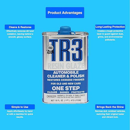MPD Cobalt Charm TR Three Automobile Resin Glaze Cleaner & Polish - 16oz - Paint Restoration, Car Scratch Remover, Clear Coat Enhancer, Car Finish Protectant (Pack of 1)