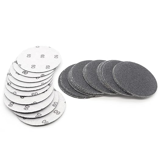 30pcs Sandpaper 3 inch Sanding Discs Hook and Loop 60 Grits Wet Dry Sandpaper for Random Orbital Sander Automotive Metal Sanding Polishing
