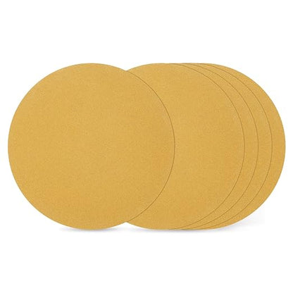 Kozelo 50 Pcs Sanding Discs 8 Inch 40 Grit Hook and Loop Random Orbital Sandpapers Suitable for Drywall Sander Wood Metal Furniture, Yellow