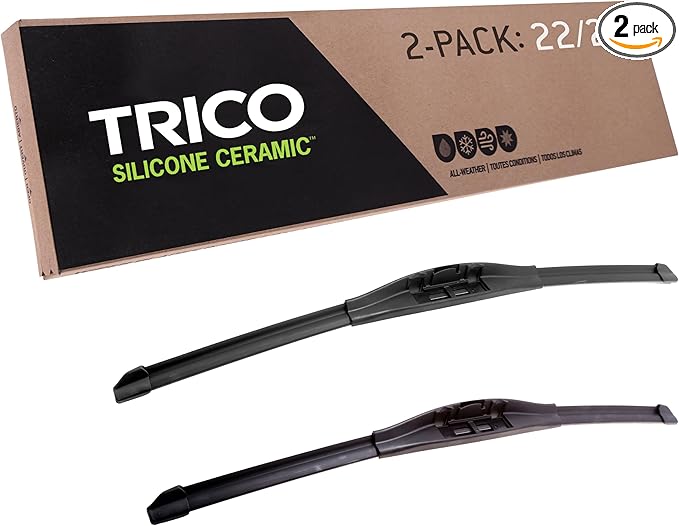 TRICO Silicone Ceramic™ (90-2221) 22 & 21 Inch Pack of 2 Automotive Replacement Windshield Wiper Blades For my Car, Ceramic Coated Silicone Super Premium Beam Blade for Select Vehicle Models