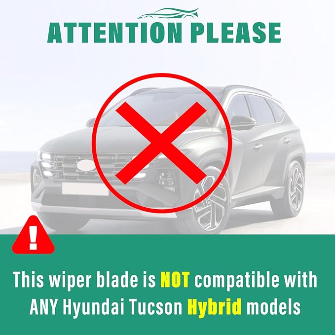 26" 16" 11" Windshield Wiper Blades Replacement for Hyundai Tucson 2022 2023 2024 2025 (Not Suitable for Hybrid) Premium All Weather Front Rear Wipers Set - OEM Quality (Pack of 3)
