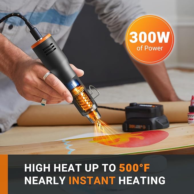 MAKERX Crafting Tool Combo Kit - Portable Rotary Tool, Heat Gun for Sanding, Carving, Drilling, Engraving, 20V Power Share Battery and 42-Piece Accessories Included
