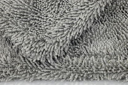 Autofiber Dreadnought Jr. Microfiber Car-Drying Towel, Superior Absorbency for Drying Cars, Trucks, and SUVs, Double-Twist Pile, One-Pass Vehicle-Drying Towel - Pack of 2 (16 inch x 16 inch, Gray)
