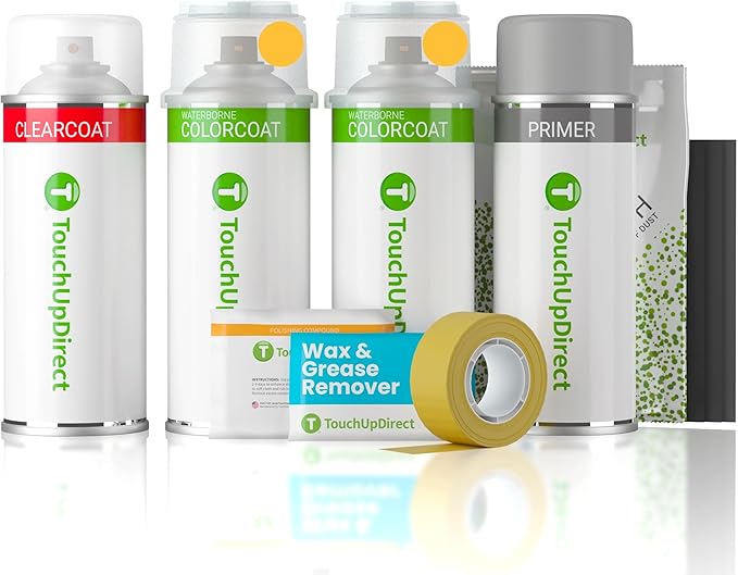 TouchUpDirect RH Yellow Splash Metallic Tricoat Compatible with Ford Exact Match Touch Up Paint Aerosol - Platinum Kit